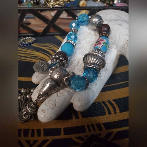 **RARE FIND** Stunning Gas Bijoux blue beaded bracelet in perfect condition - Picture 3 of 3